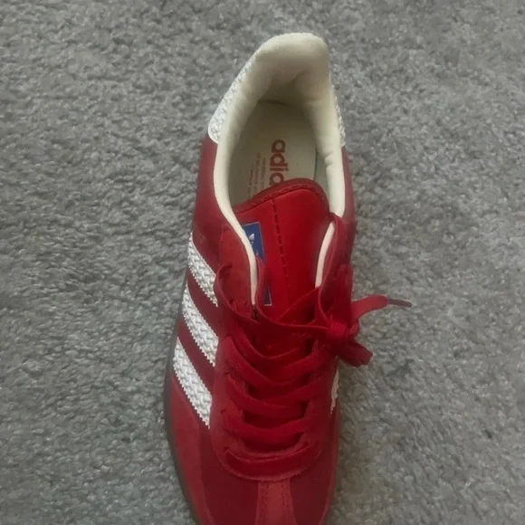 adidas Gazelle Red and White Women's Shoes - Picture 4 of 9